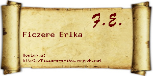 Ficzere Erika névjegykártya